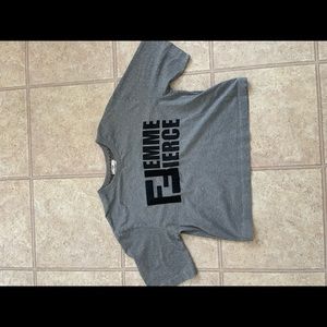 Fendi, grey crop top, size small